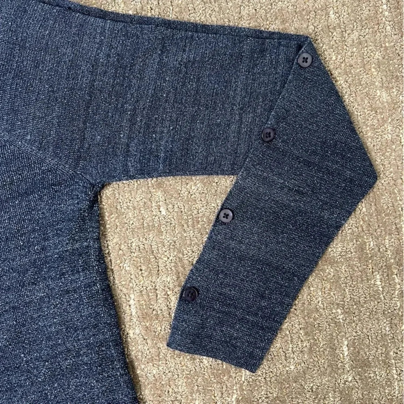 E3 by Etcetera Women Blue Linen Cardigan Button Cold Sleeve Medium - Picture 7 of 9